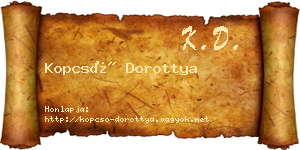 Kopcsó Dorottya névjegykártya